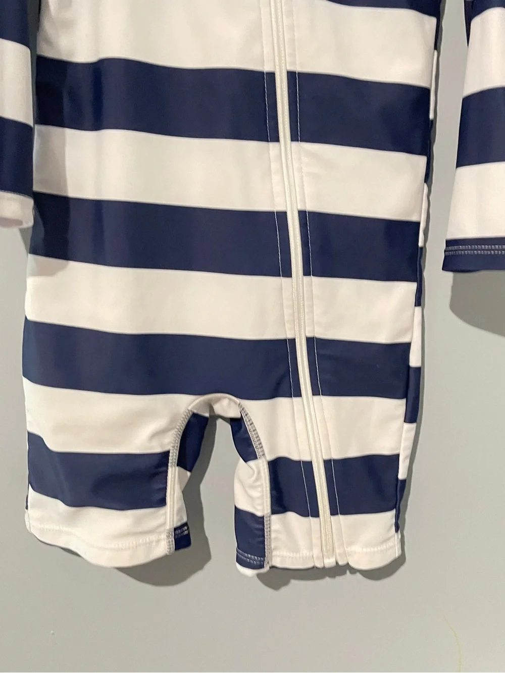 Shein | Toddler Boy | Size 2-3T | Navy + White Striped Baby Rash Guard One-Piece